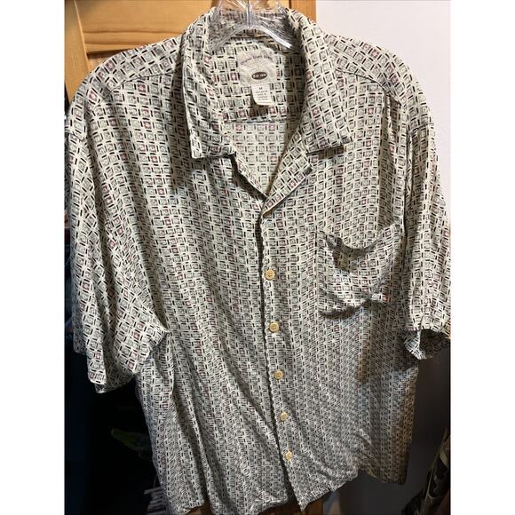 Original Island Sport VTG Hawaiian Shirt Men's Medium Multicolored Beige Tribal - Picture 10 of 10